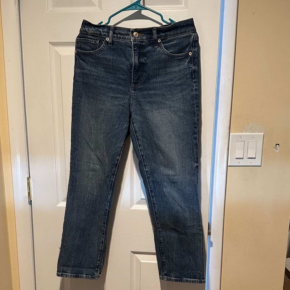 Express Dark Blue Straight Leg Jeans